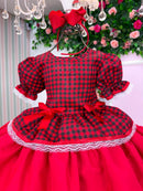 Vestido Junino Mimadine Luxo Fernanda Vermelho
