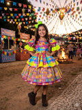 Vestido Marie Junino Luxo Quermesse Encanto da Fogueira