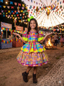 Vestido Marie Junino Luxo Quermesse Encanto da Fogueira