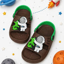 sandalia papete infantil masculina confortavel antiderrapante astronauta alien foguete