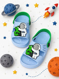 sandalia papete infantil masculina confortavel antiderrapante astronauta alien foguete