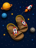 sandalia papete infantil masculina confortavel antiderrapante astronauta alien foguete