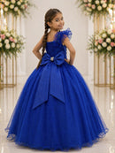 Vestido Infantil Longo Azul Royal Formaturas Daminhas
