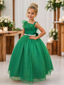 Vestido Infantil Longo Verde Formaturas Daminhas Luxo