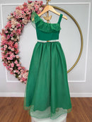 Vestido Infantil Longo Verde Formaturas Daminhas Luxo