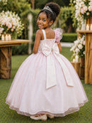 Vestido Infantil Longo Rosa Bebê Luxo Formaturas Daminhas