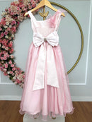 Vestido Infantil Longo Rosa Bebê Luxo Formaturas Daminhas