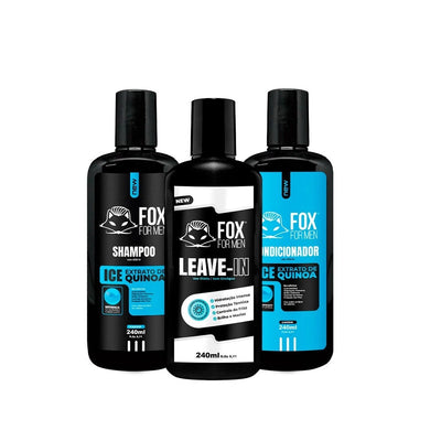 Shampoo, Condicionador Ice e Leave In - FOX FOR MEN